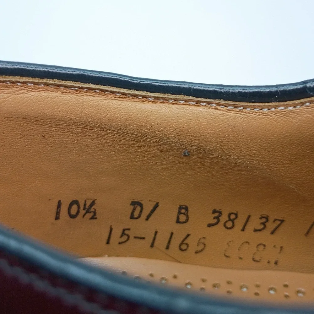 Johnston & Murphy Heritage Mens 10.5‎ D Burgundy Leather Cap Toe Oxford 15-1165
